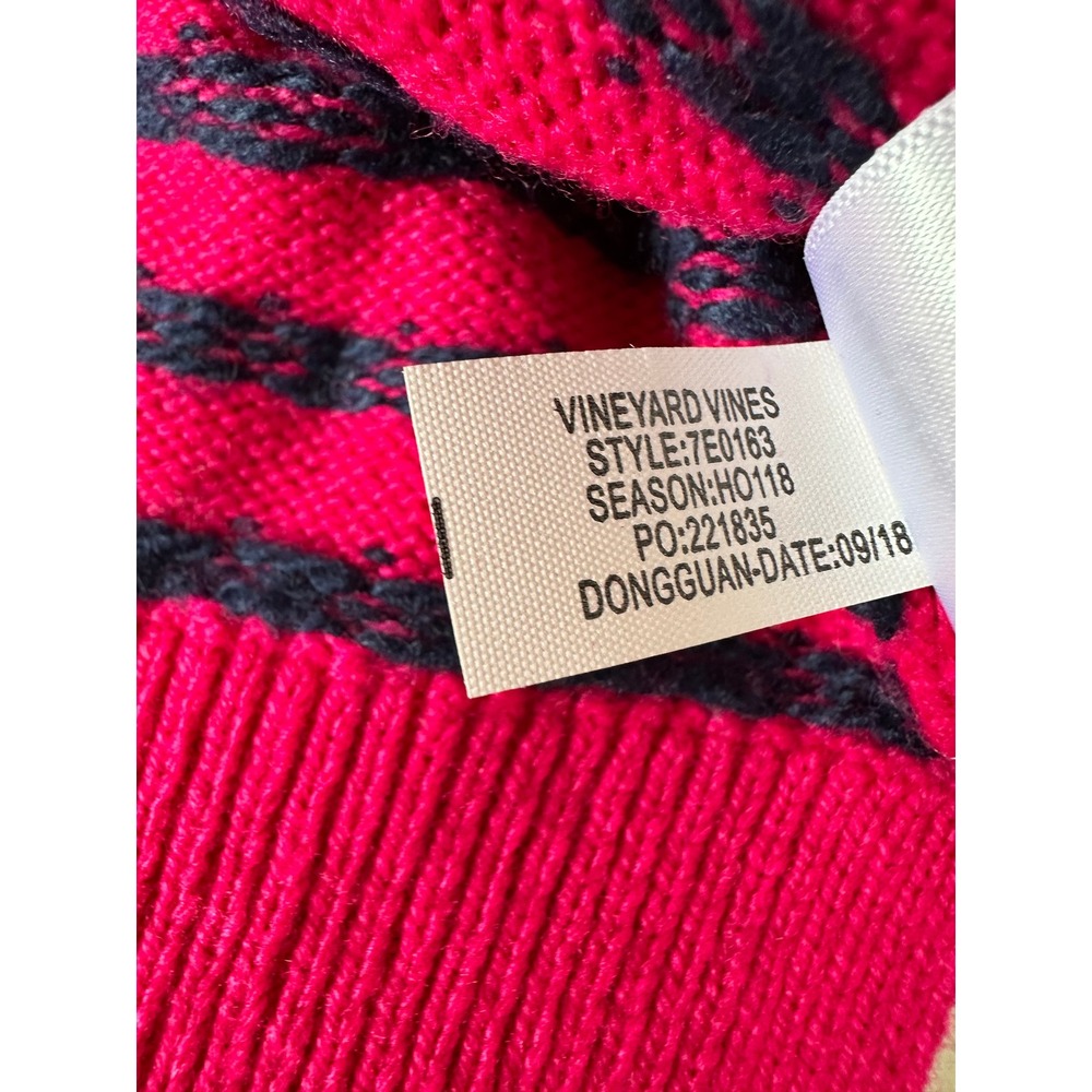Vineyard Vines Sweater Girls S 7-8 Pink Fair Isle Whale Lambswool Cashmere - Picture 4 of 7